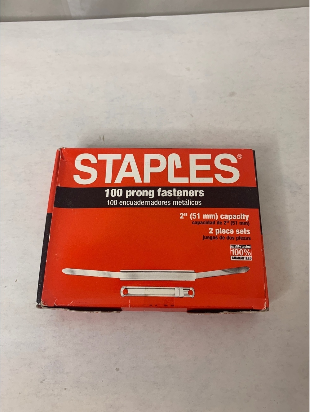 Vintage Staples 100 Prong Fasteners 2 Inch (51 mm) Capacity, 2 Piece Sets